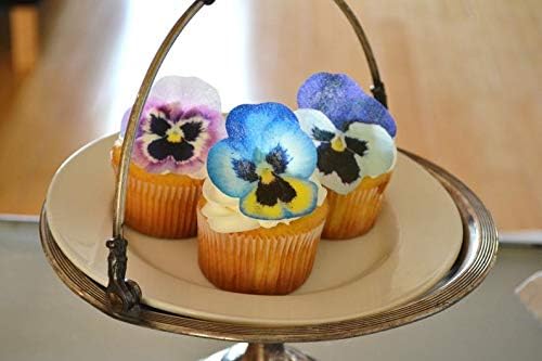 Sugar Robot - Edible Pansies for cake decorating - Small Size - Edible flowers cake decorations - Premium Crafted - Made in the USA Cake -Set of 12 (Pansies)