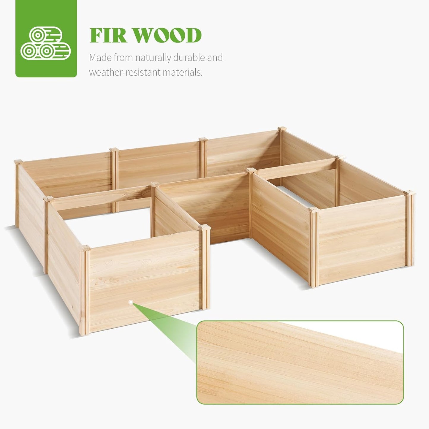 PaPaJet Wooden Raised Garden Bed for Outdoor, Deep Large Planter Box for Gardening, Vegetables, Flowers, Herbs(7.5× 6.0× 1.6FT)