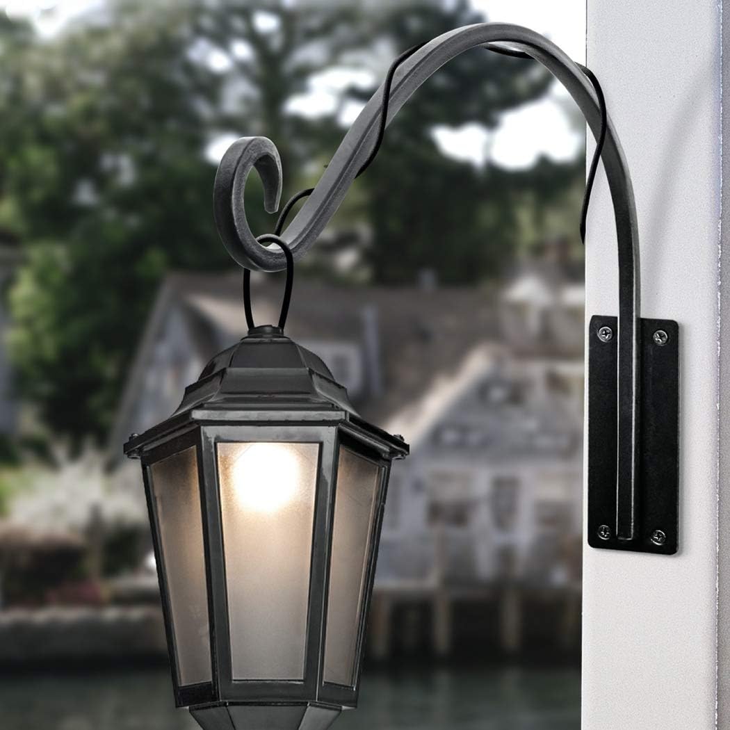 Heavy Duty Plant Hanger Bracket - Outdoor Hand-Forged Hanging Plant Bracket Durable and Stable Bird Feeder Hanger