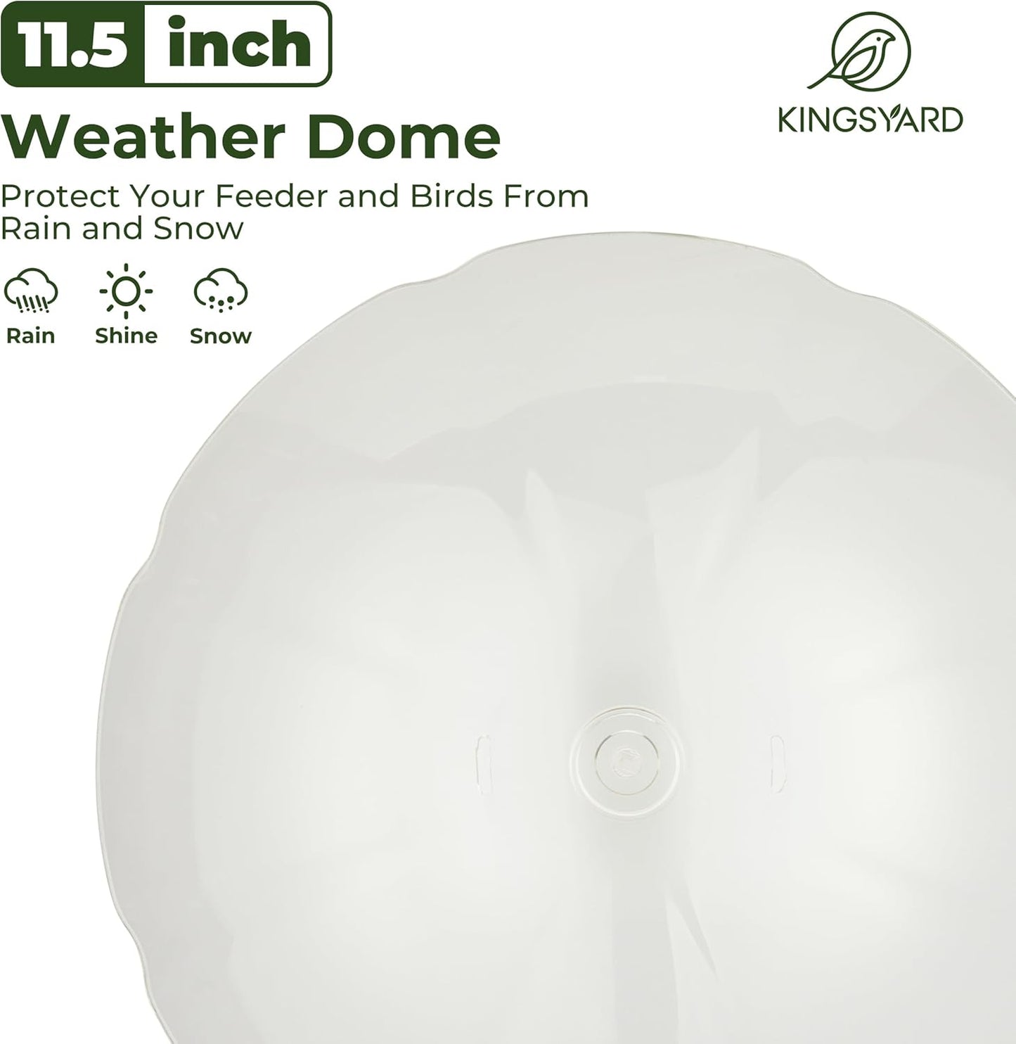 Kingsyard Metal Bird Feeders for Outdoors Hanging, Wild Bird Feeder for Finch Cardinal, Large Tray and Rainproof Dome, 2 lbs Seeds Capacity (Black)