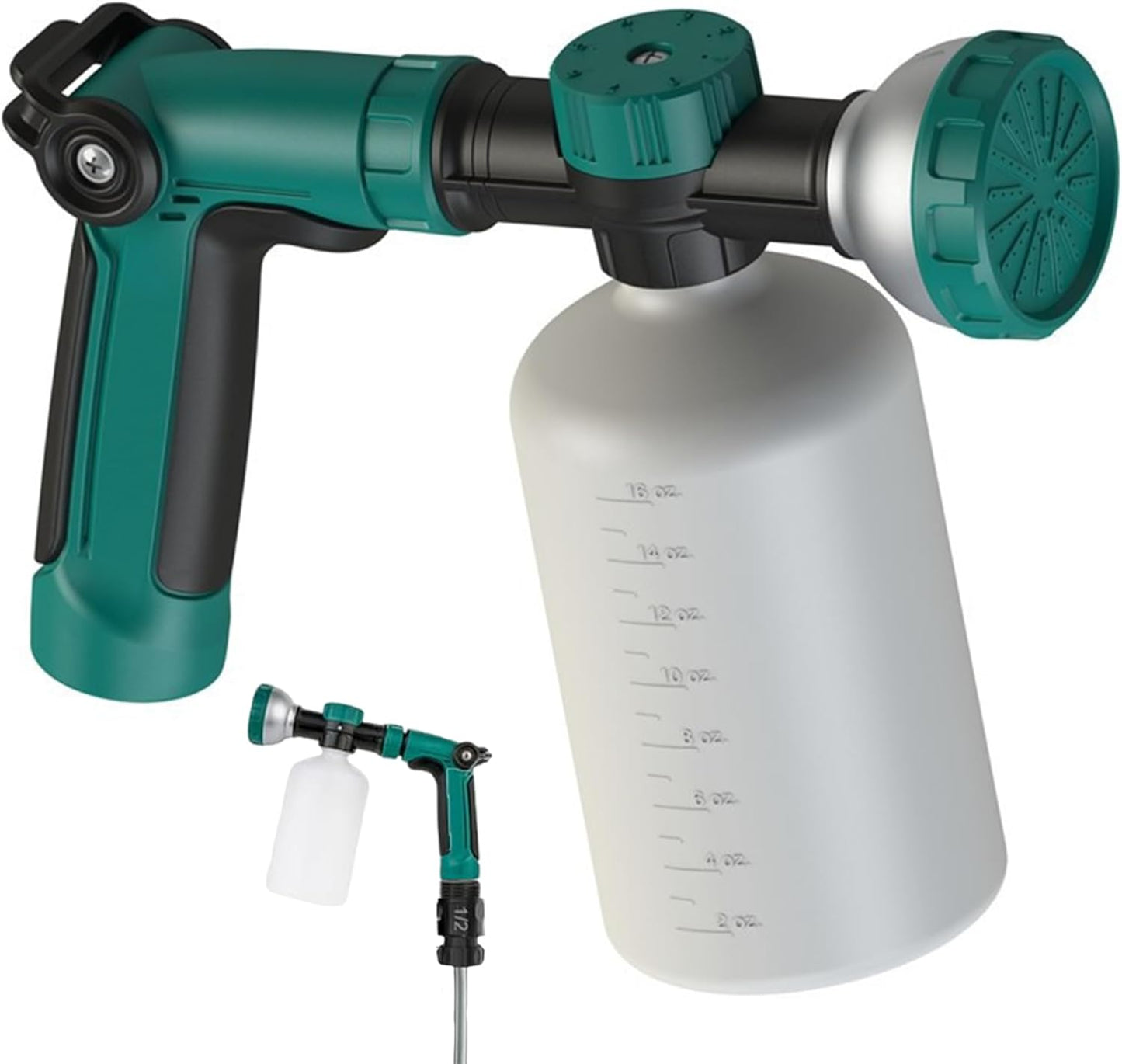 Fertilizer Sprayer, Hose End Sprayer for Liquid Fertilizer/Soap, 500ml with Clear Scale, Detachable Car Wash Hose Attachment for Watering Plants, Soap Attachment