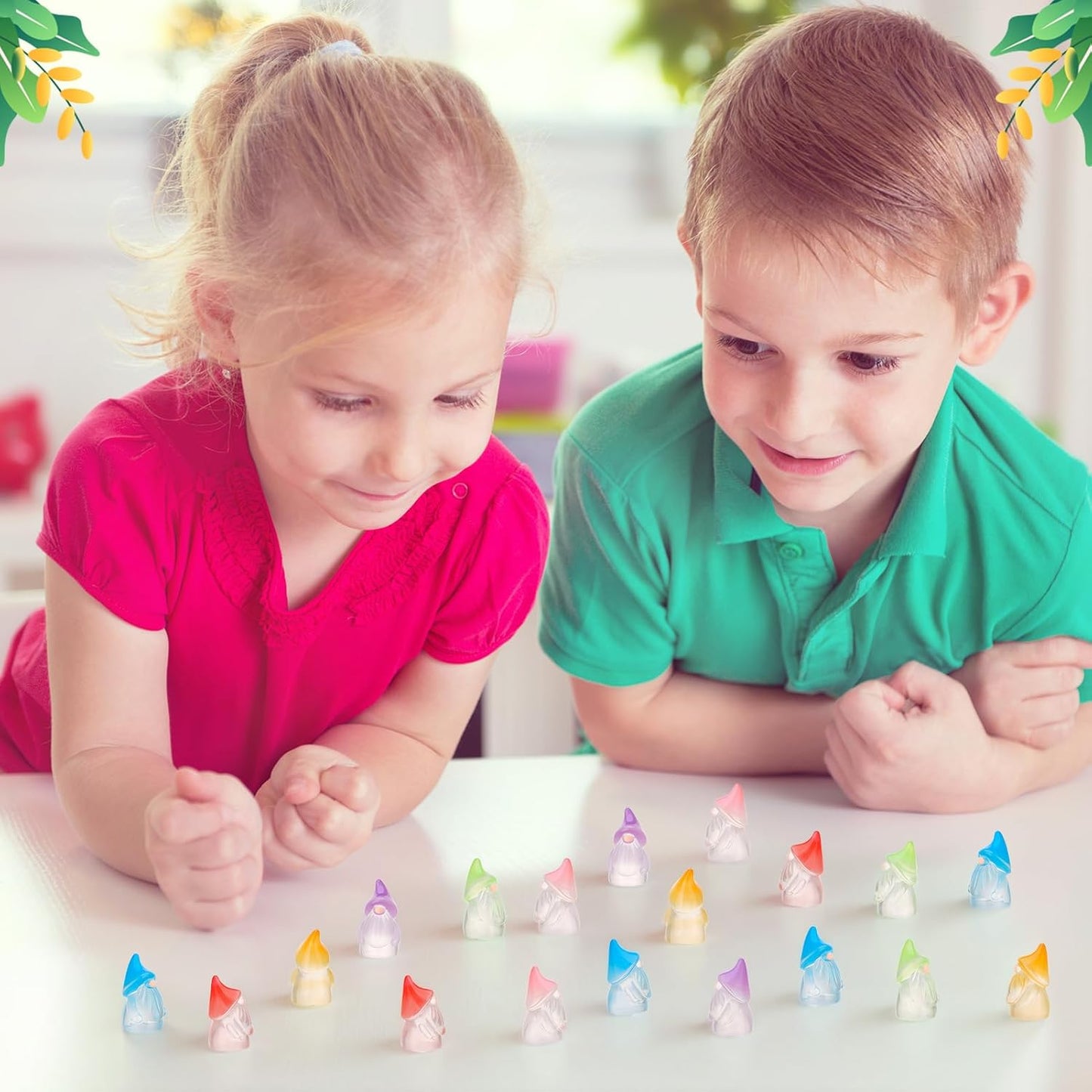 30 Pcs Luminous Mini Resin Gnomes, Tiny Gnomes Fairy Garden Statues Glow in The Dark Miniature Gnome Figurines Decor for Landscape, Outdoor, Patio, Yard, Lawn (6 Colors)