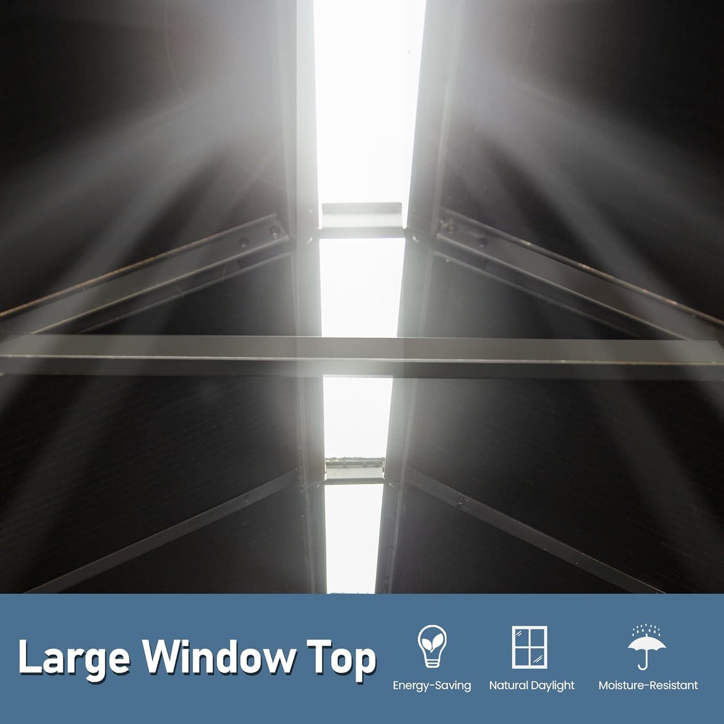 Domi 6x6 FT Outdoor Resin Storage Shed, All-Weather Double-Wall Storage Building for Backyard, Garden, Lawn Tools, Mower, Bike & Pool Equipment, Lockable Doors, Ventilated Roof, Grey