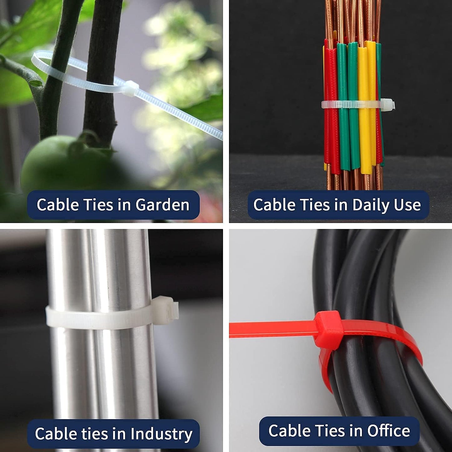 XINGO 8 Inch Brown Cable Zip Ties (500 Pack), 40 Lbs Tensile Strength-Heavy Duty, Self-Locking Nylon Plastic Nylon Wire Ties for indoor and outdoor use