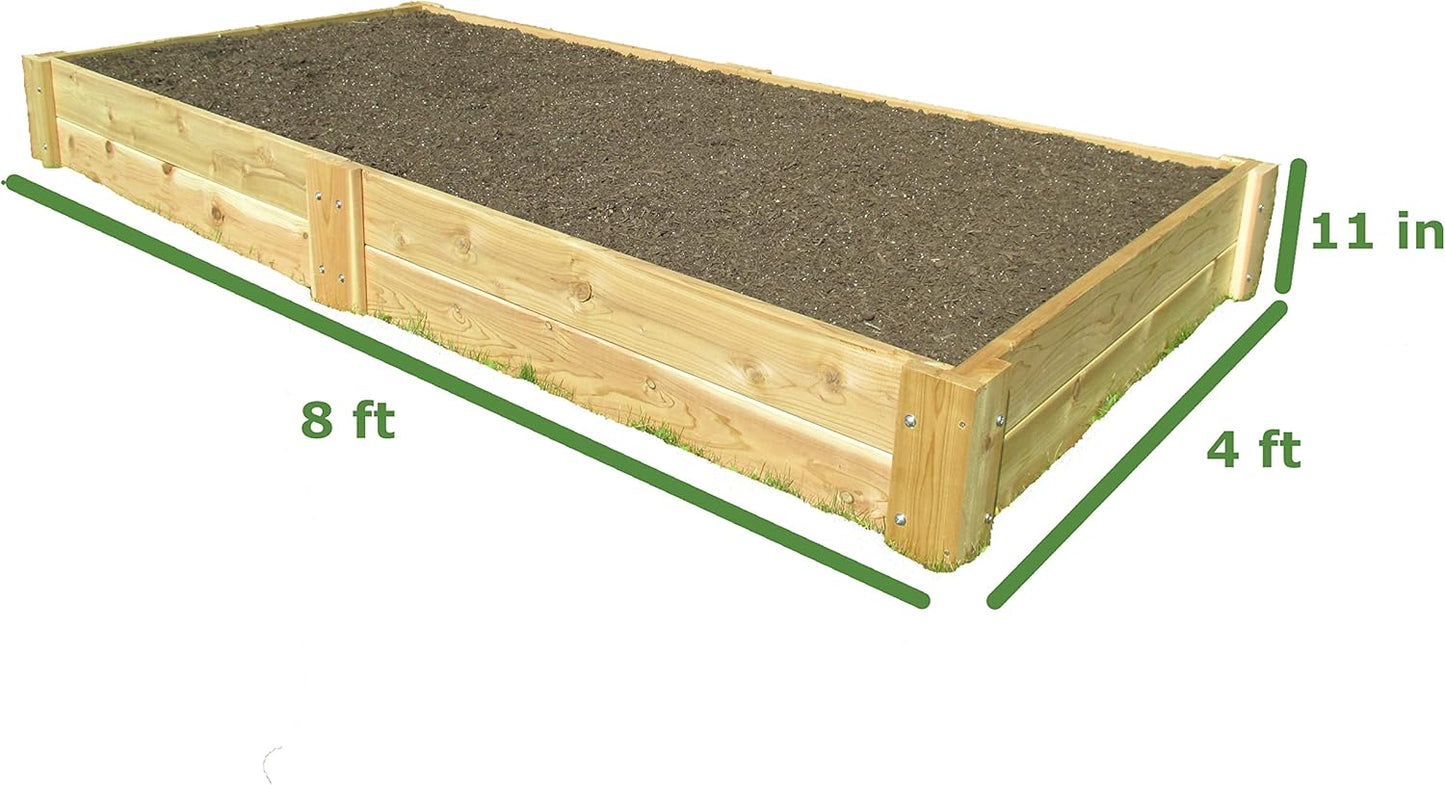 Infinite Cedar Premium Cedar Raised Garden Bed - 1" Thick Wood (4' x 8' x 11" H)