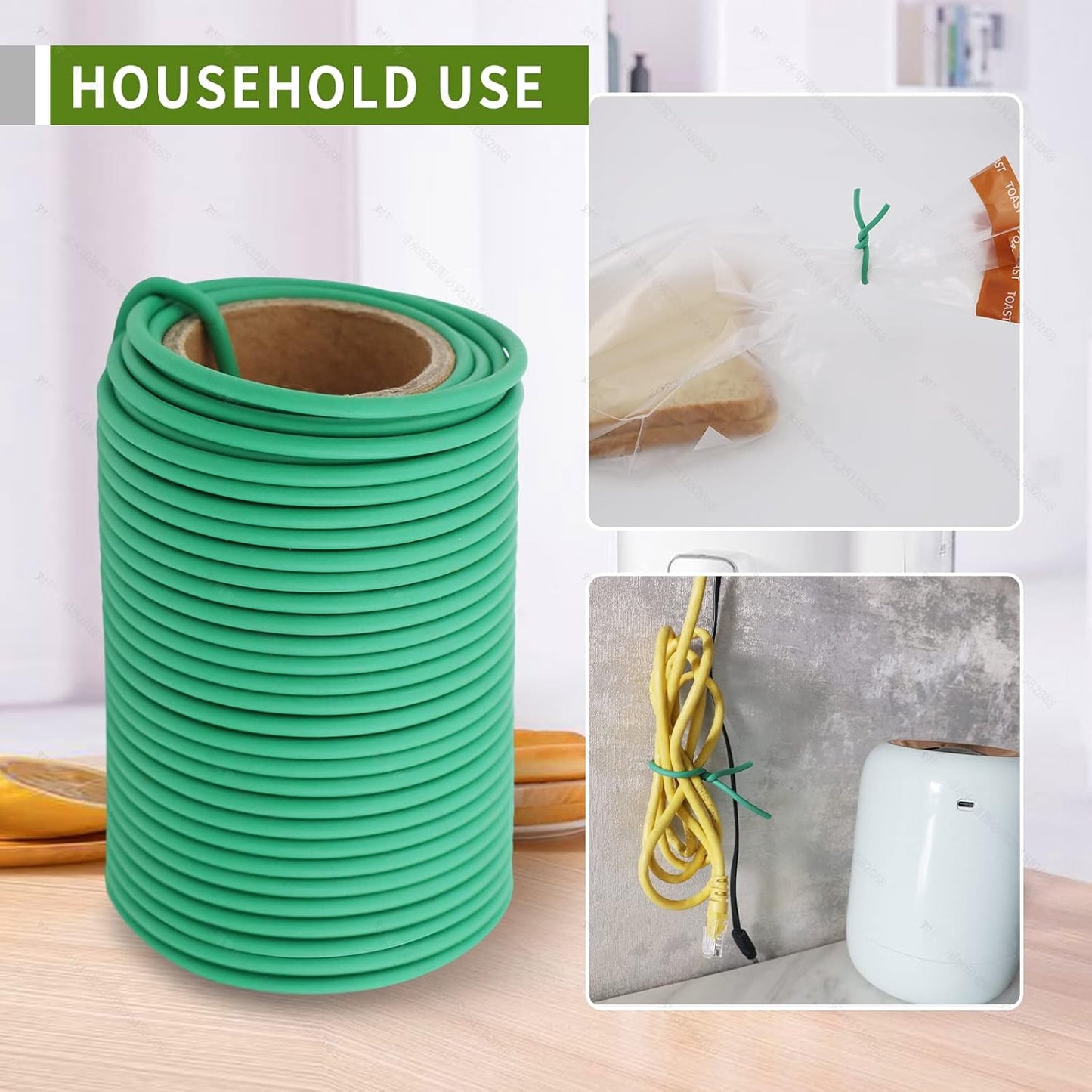 Garden Flexible Wire Tie, Soft Twist Plant Ties Support Plant Vines for Supporting and Fixing Garden Planting Branches Vines & Stems ,Organize Data Wire and Office Organization 65.6’ ( 3.5MM) (green)