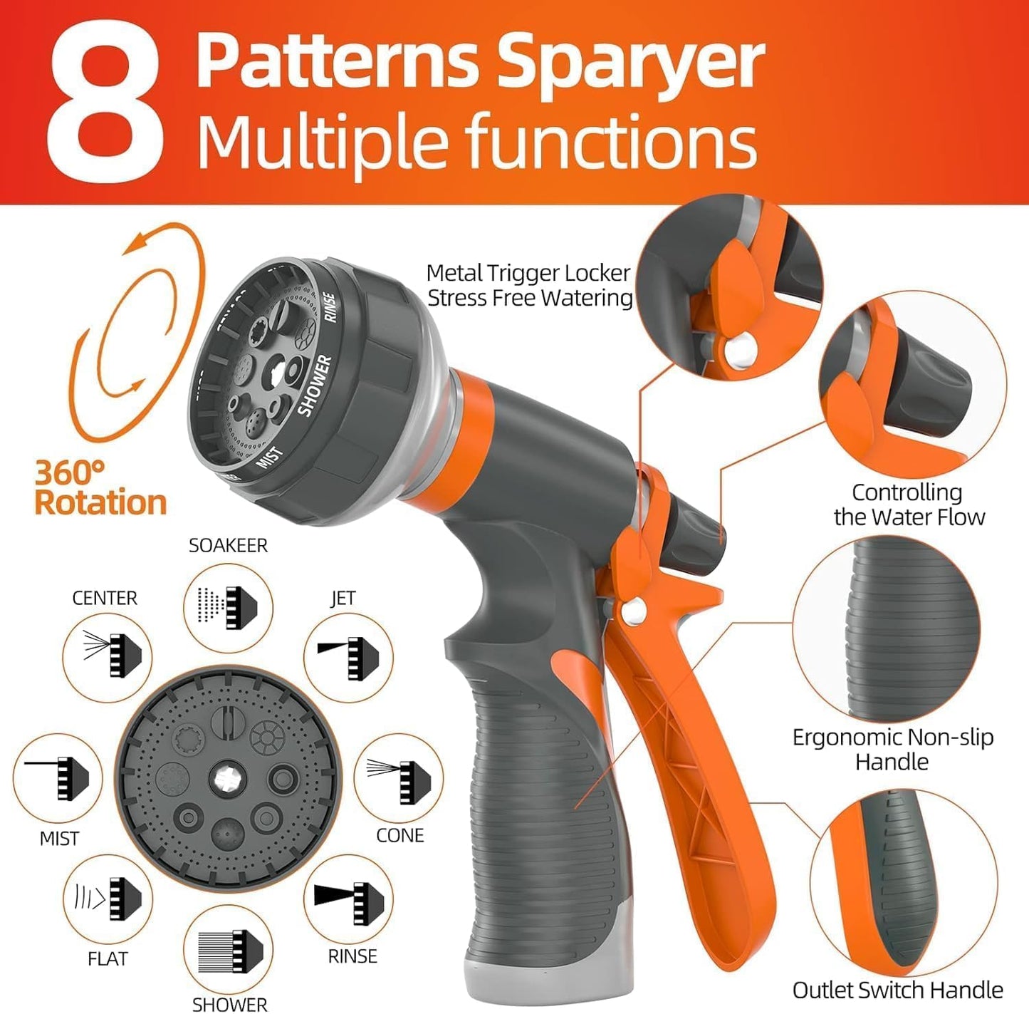 Garden Water Hose 150 ft x 3/4 in Heavy Duty, Flexible and Lightweight, Burst 600 psi, Kink-less Hybrid Rubber Pipe for Backyard, 3/4'' Brass Fittings, Black