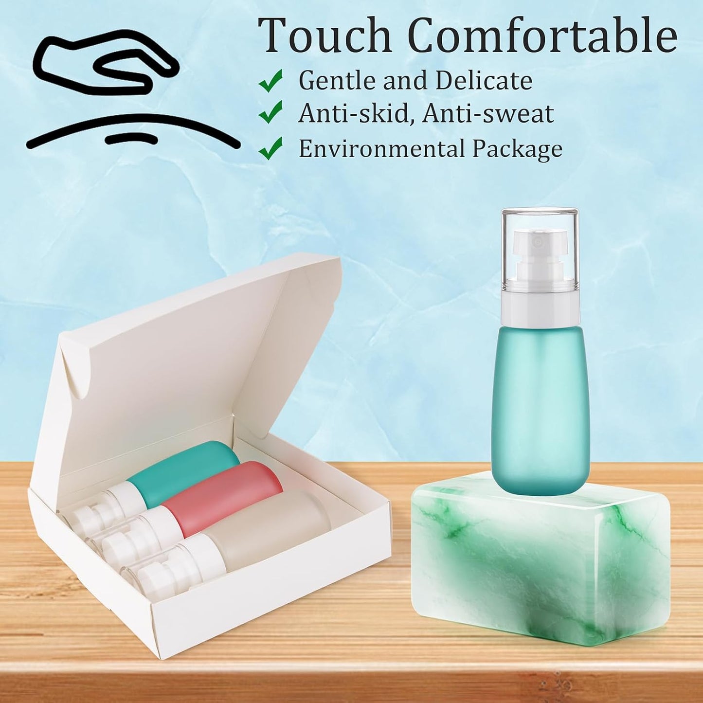 Travel Spray Bottles TSA Approved 3 Pack (2.5oz/75ml) –Leak Proof Fine Mist Refillable Empty Plastic Spray Bottles for Perfume, Essential Oils, Toners, Hair & Face Mist(75 ml)