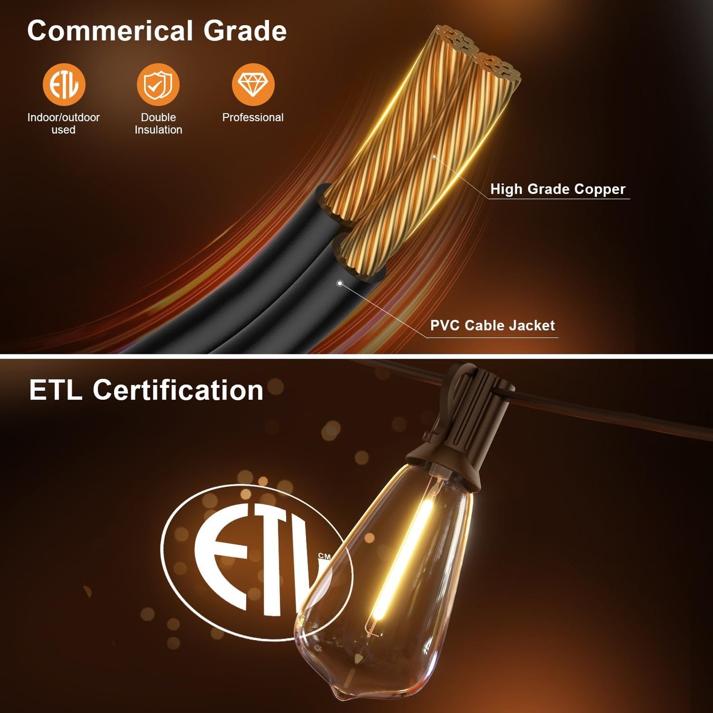 150FT Outdoor String Lights with Remote, Garden Patio Decor with 2500K Warm White, 75+3 LED Edison Bulbs, Support Timer Dimmable Waterproof Shatterproof for Yard Outside Porch Deck Backyard