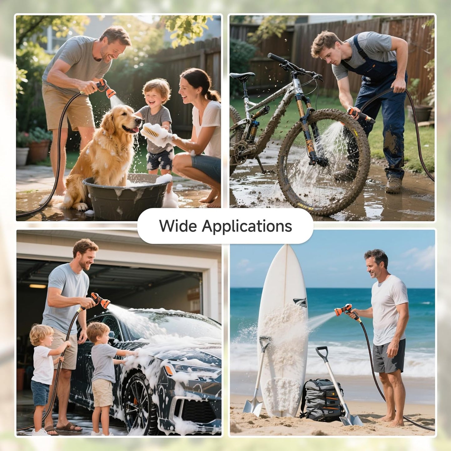 Giraffe Tools Retractable Garden Hose Reel 1/2 Inch x 155 with 5 ft Leader Hose, Heavy Duty, Any Length Lock, Slow Return System, Wall Mounted and 180 Deg Swivel Bracket