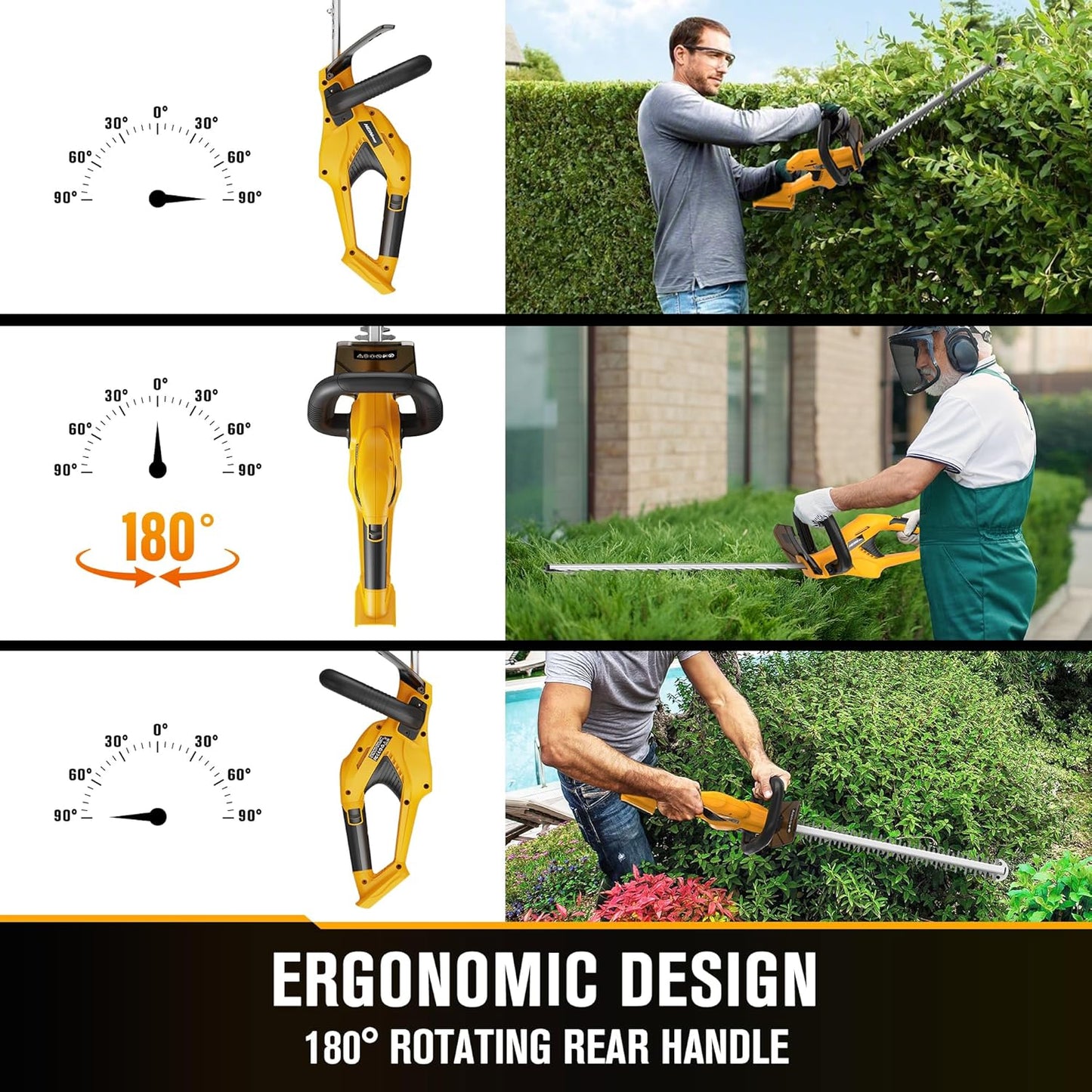 Cordless Hedge Trimmer 22-Inch Compatible with DEWALT 20V MAX Battery, Electric Hedge Trimmer Cordless, Bush Trimmers for Garden, Battery Powered Hedge Trimmers (Tool Only)
