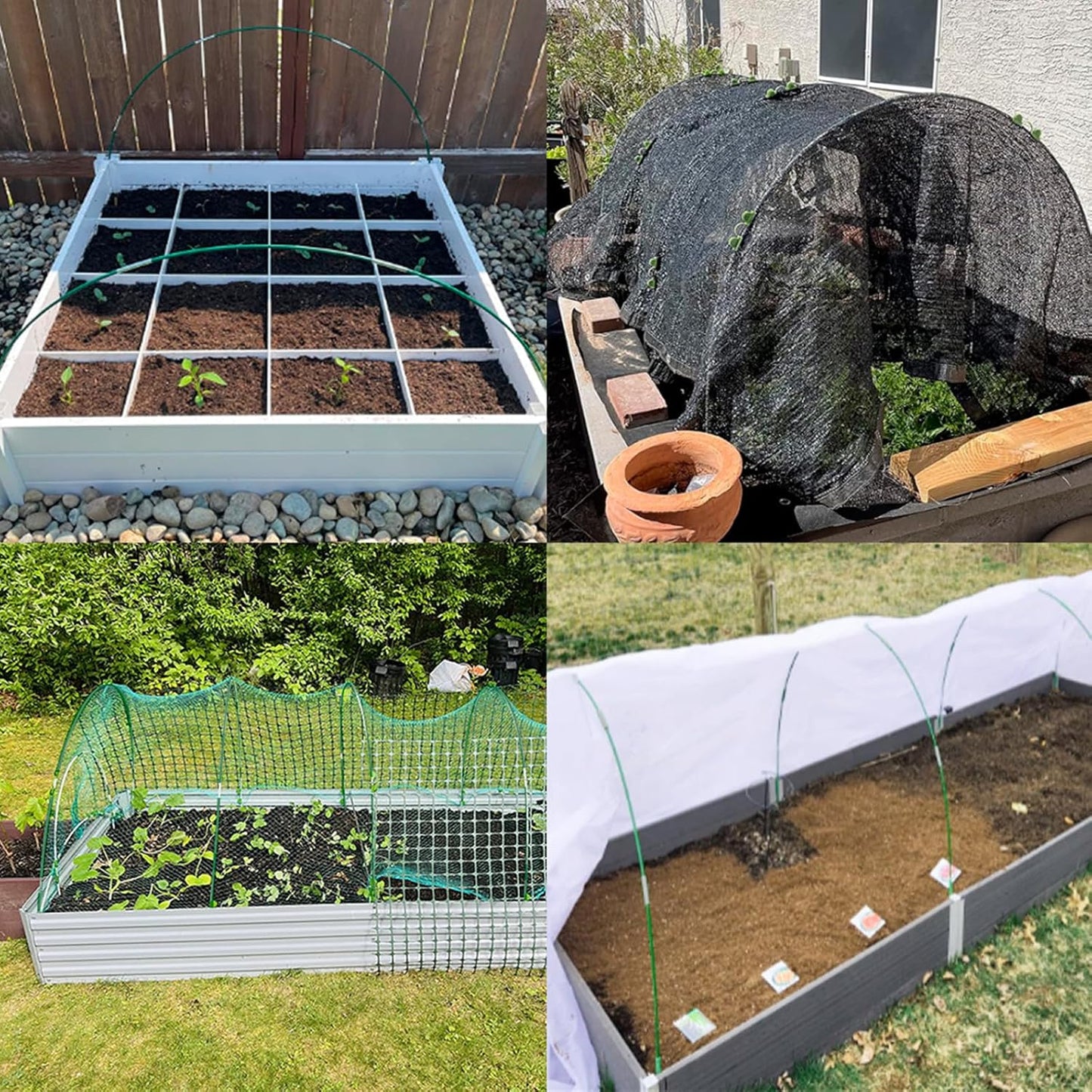 MAXPACE Greenhouse Hoops for DIY 2.7ft or Wider Grow Tunnel, Rust-Free Fiberglass Support Hoops Frame for Garden Fabric, Plant Support Garden Stakes, Gardening Supplies, 50pcs