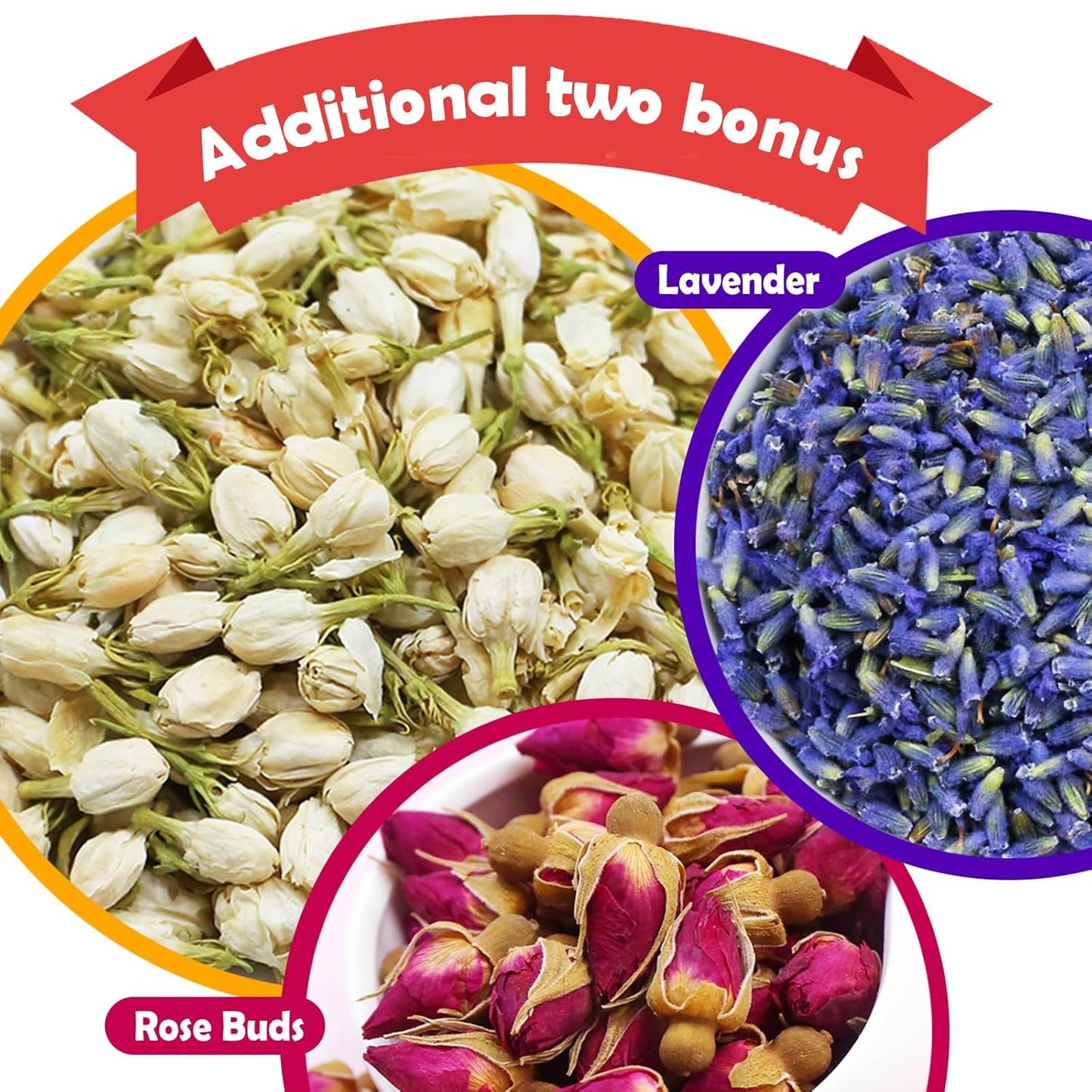 TEARELAE - Dried Jasmine Flowers Bud - Edible Flowers For Drinks - 100% Pure Natural Dried Herbs Loose Leaf Herbal Tea - For Soap Making, Bath Bombing, Candle Making and Tisanes - 2oz/57g