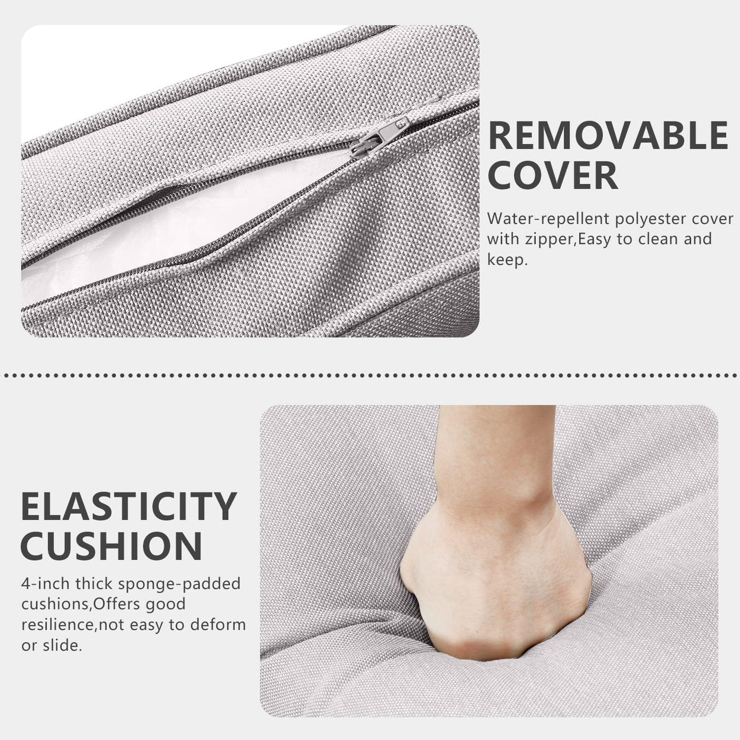 HUMMUH 6 Piece Patio Furniture Set Outdoor Sectional Sofa,PE Wicker Patio Swivel Rocker Chairs with Ottomans Side Table for Porch,Garden,Backyard