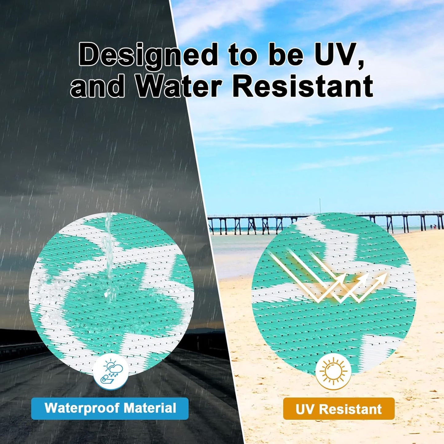 HEBE Outdoor Rug Waterproof 9x12, Reversible Plastic Straw Rug RV Camping Rug, Indoor Outdoor Patio Mat Clearance, Outside Carpet for Porch,Deck,Camper,Balcony,Backyard,Picnic