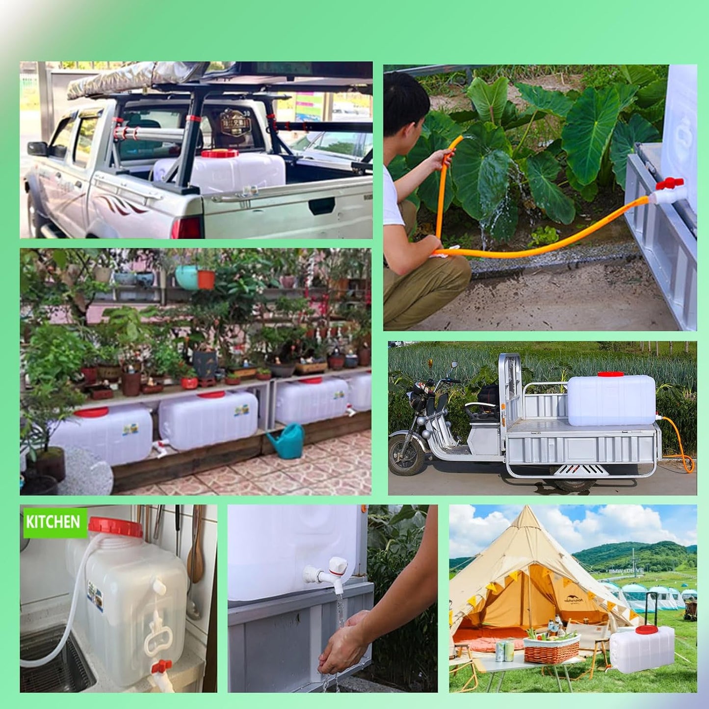 Portable Water Tank Water Storage Tank for Camping with Spigot Hose Plastic Water Container Water Storage Container for Emergency Water Storage Hiking Outdoor(Size:40gallon / 150L)