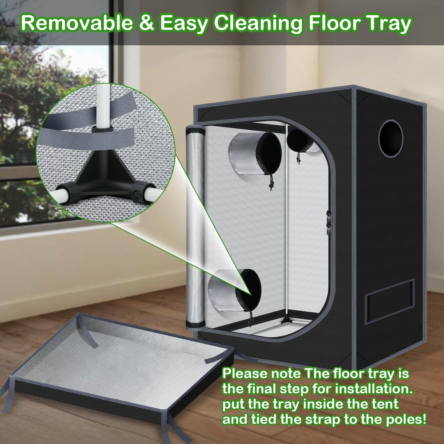 Grow Tent 36"x60"x78" Growing Tents for Indoor Plant 600D Mylar Hydroponic High Reflective Grow Room for Plant Fruit Flower Veg Growing