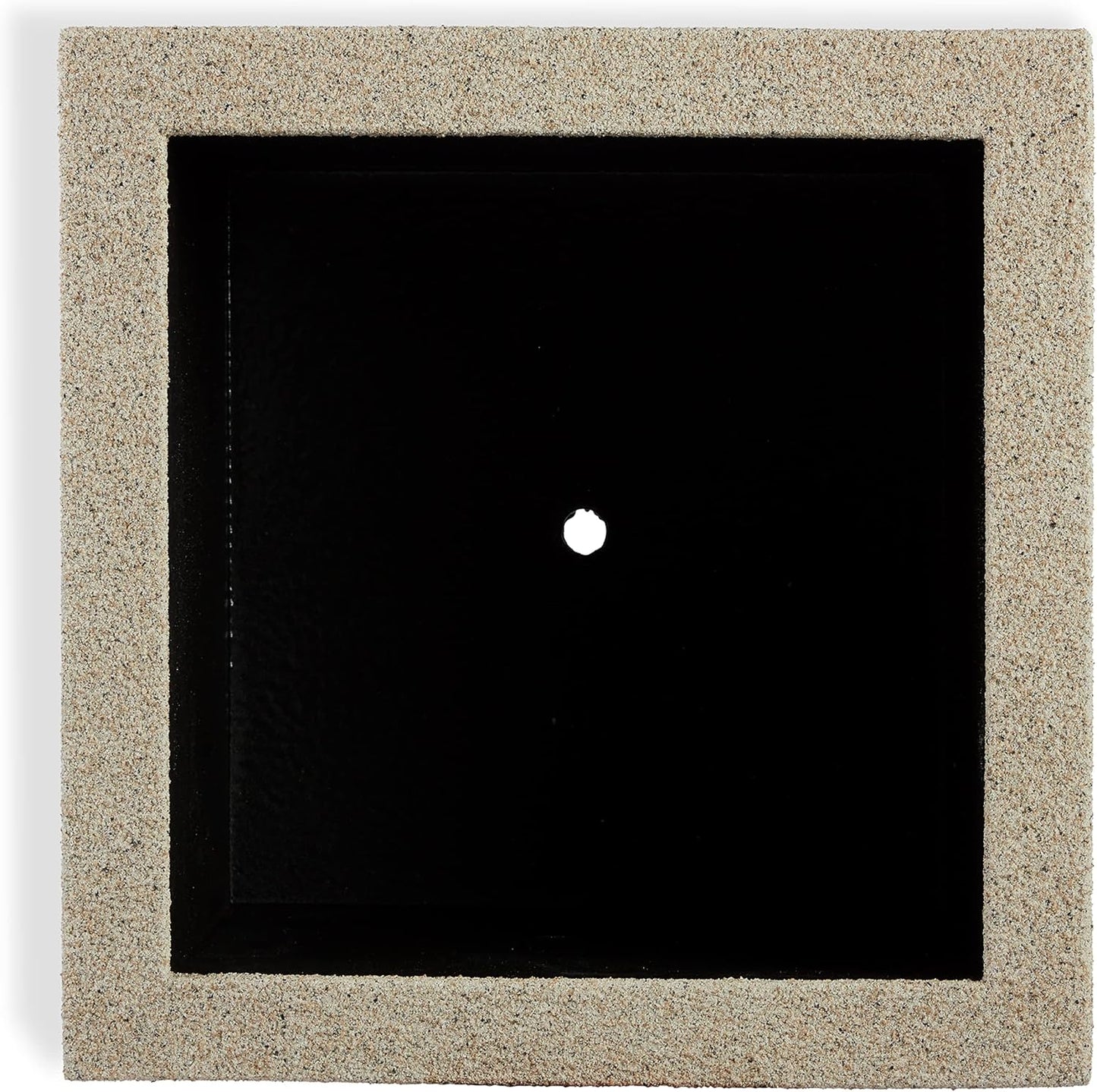 PolyStone Monterray Modern Outdoor/Indoor Square Planter, 23" L x 23" W x 19" H, Lightweight, Heavy Duty, Weather Resistant, Polymer Finish, Commercial Grade and Residential (Sandstone Granite)