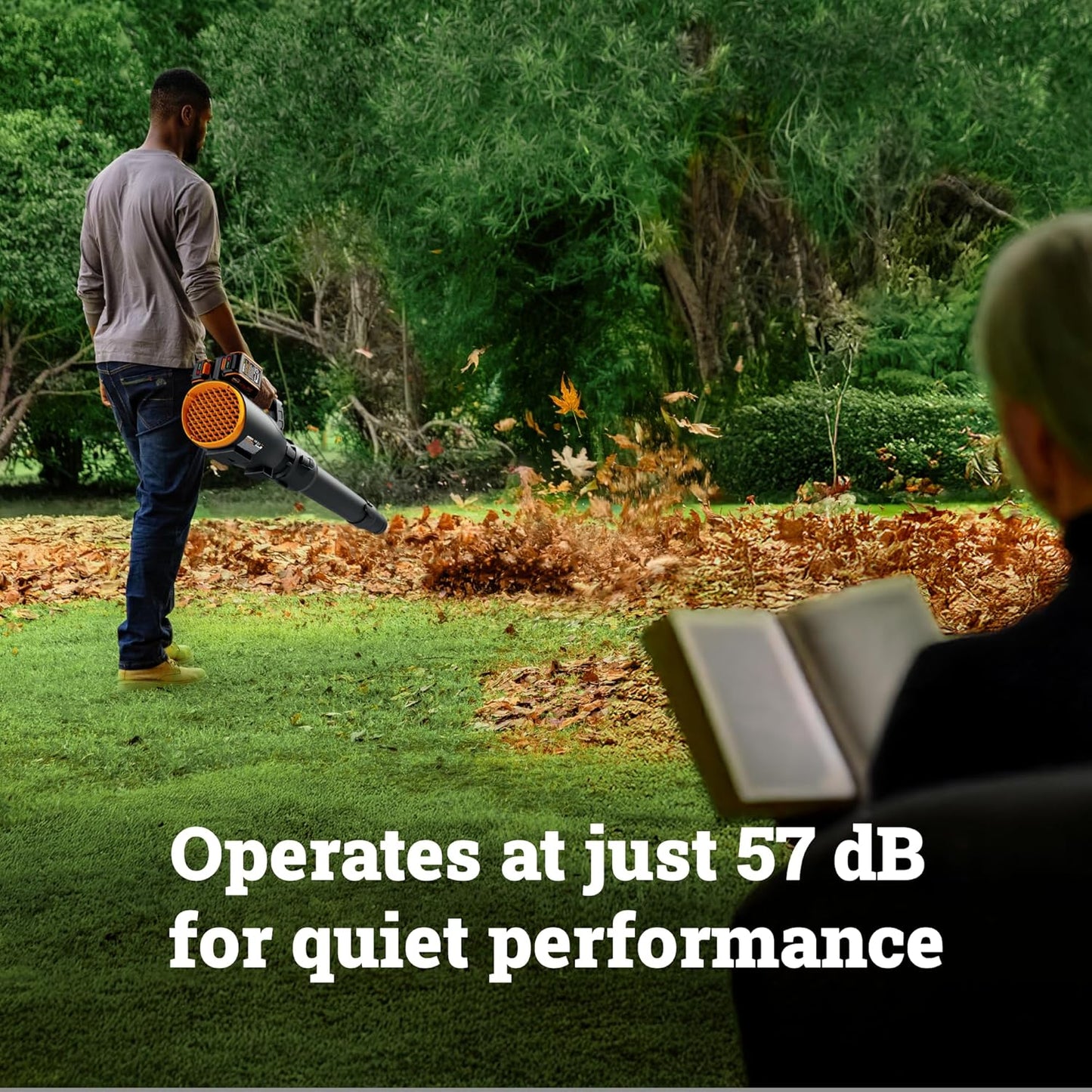 WORX Cordless Leaf Blower, 40V Electric Blower with 780CFM & 190MPH, Brushless Lawn Blower with Gas-Like Power & 57dB, 2 Batteries & Charger Included, WG582