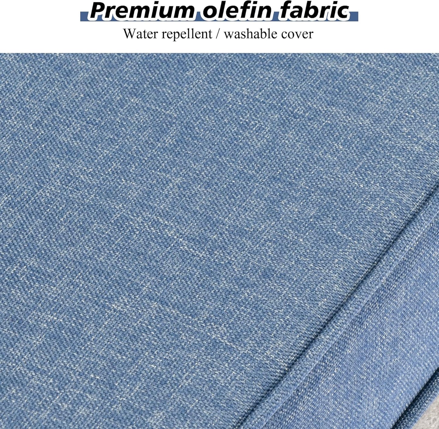 HOOOWOOO 10 Piece Modular Patio Outdoor Sectional Furniture Set with Gas Propane Fire Pit Table,Wicker Conversation Sofa Set with Swivel Chairs,Outside Couch Set(Denim Blue)