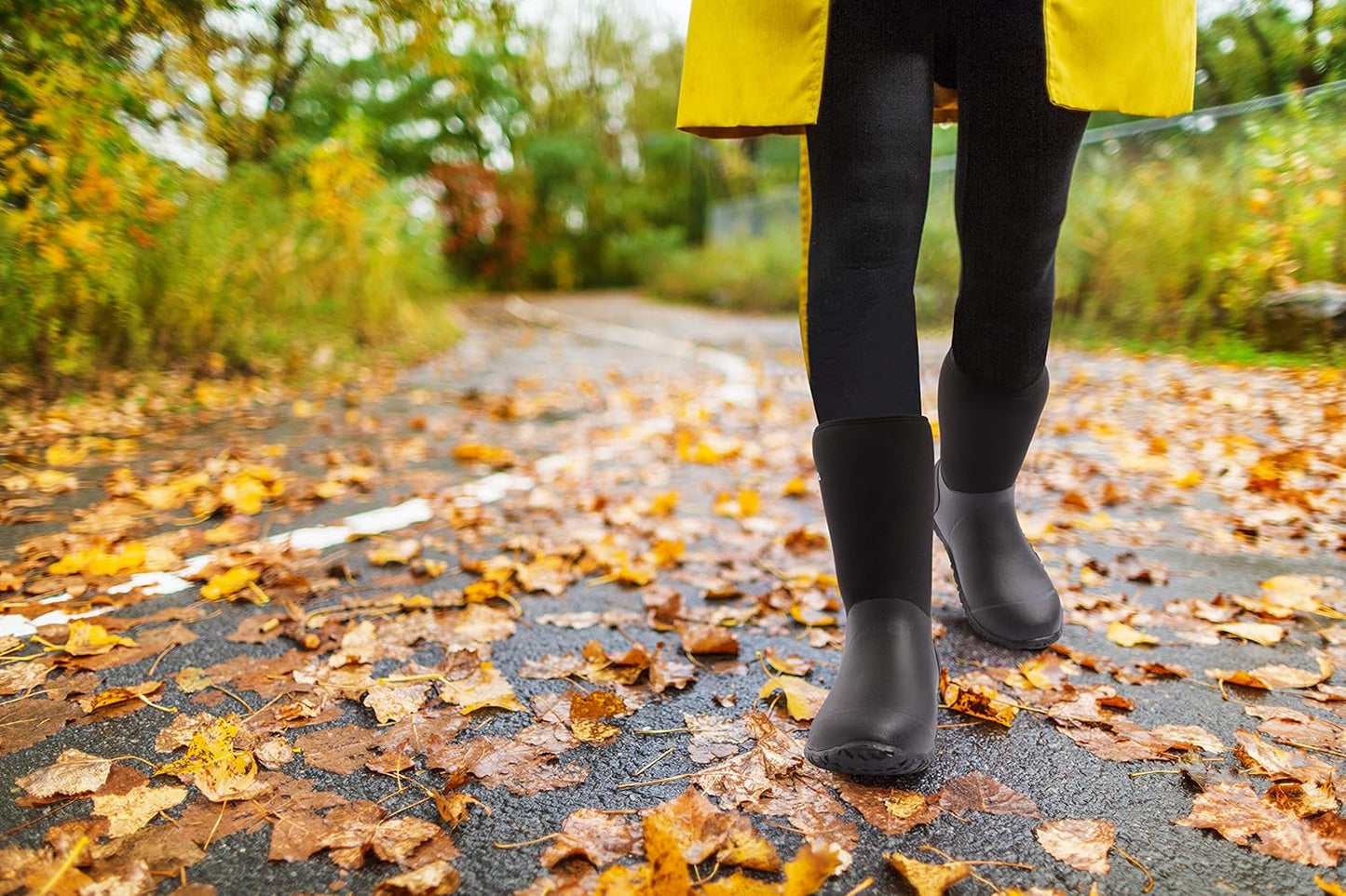 HISEA Women's Rubber Garden Boots Waterproof Insulated Yard Gardening Shoes Mid Height for Mud Working Outdoor