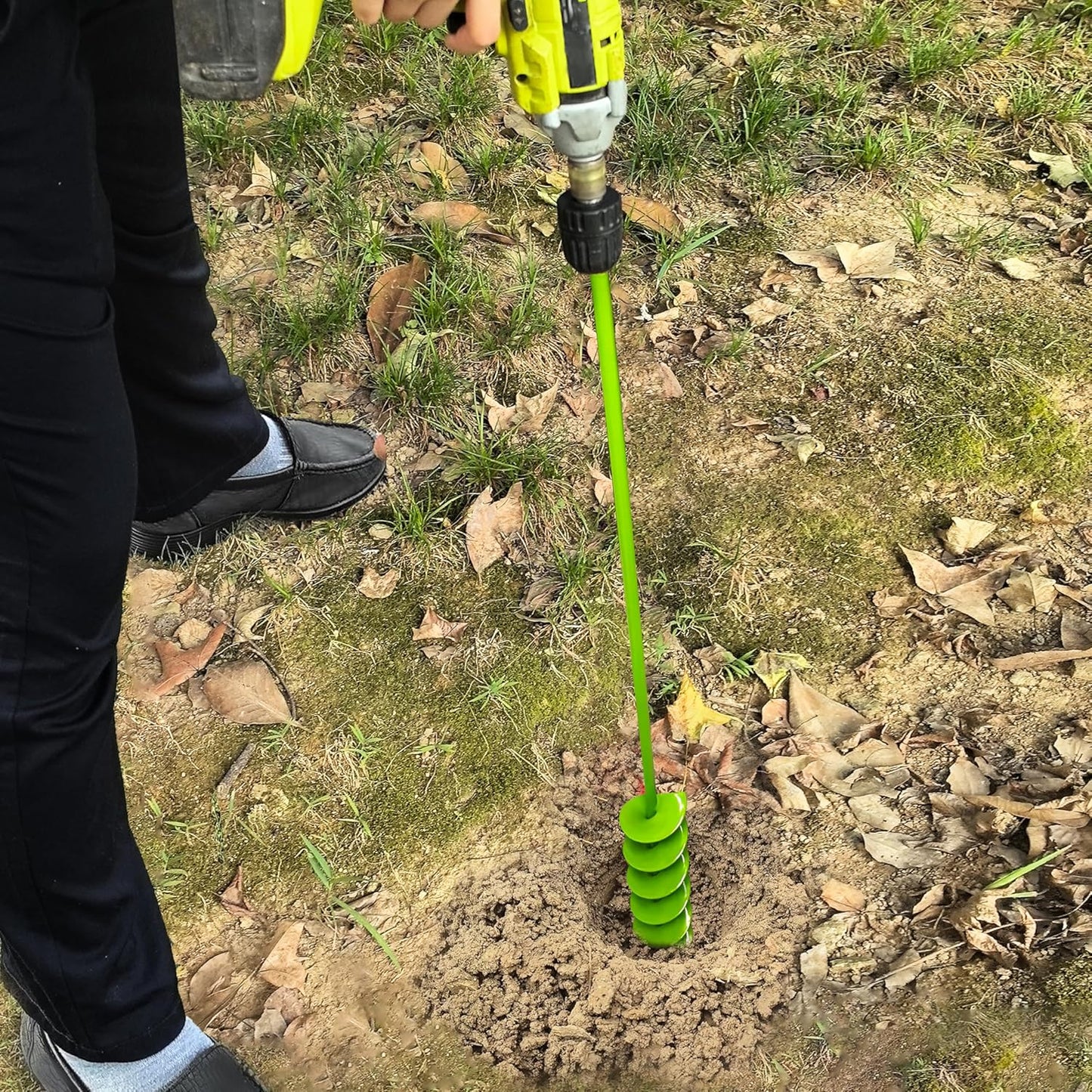 2”x32“ Auger Drill Bit for Planting, Garden Auger for Planting Bulbs, Easy Garden Auger with Drill for 3/8”Hex Drive