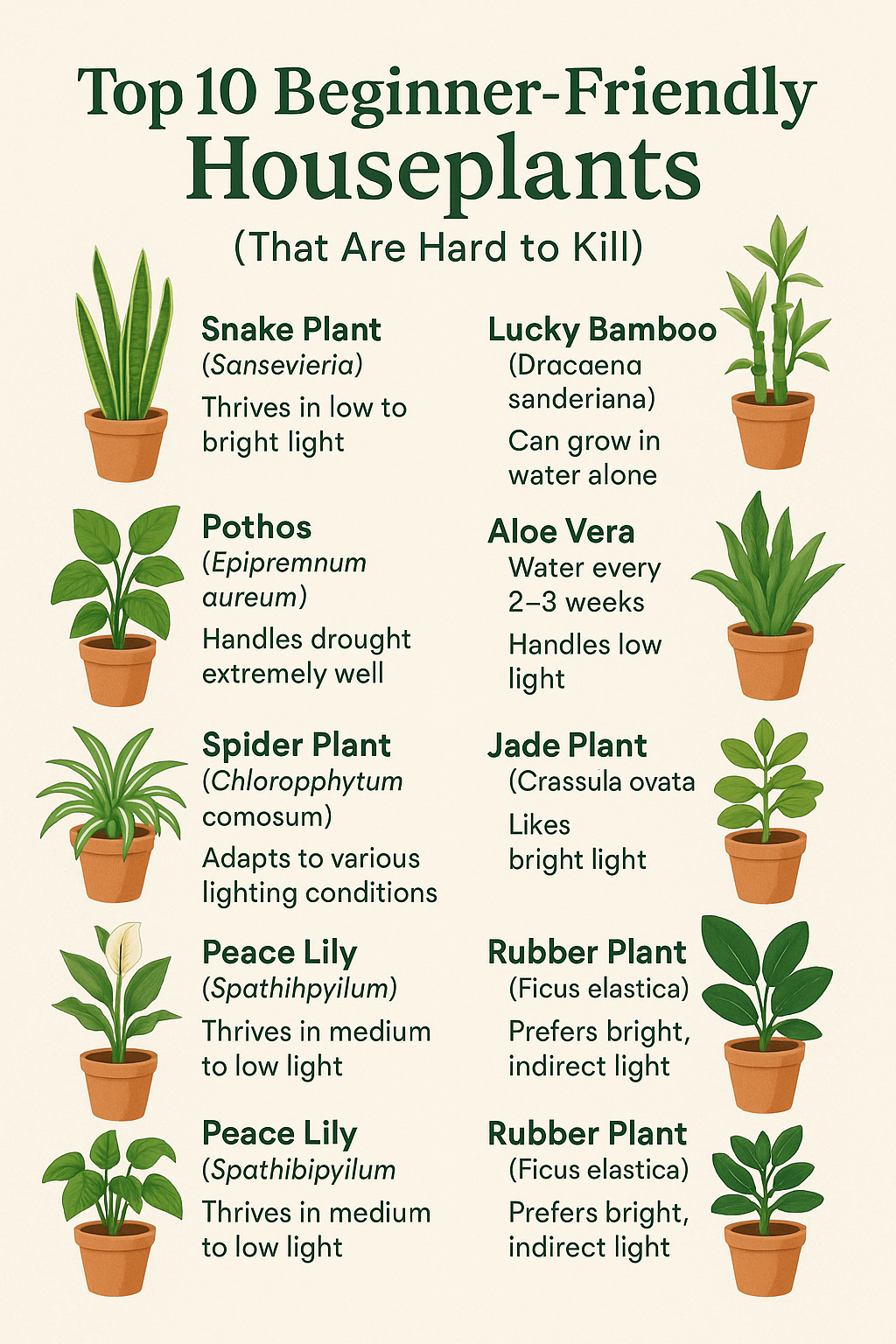 Top 10 Beginner-Friendly Houseplants (That Are Hard to Kill)
