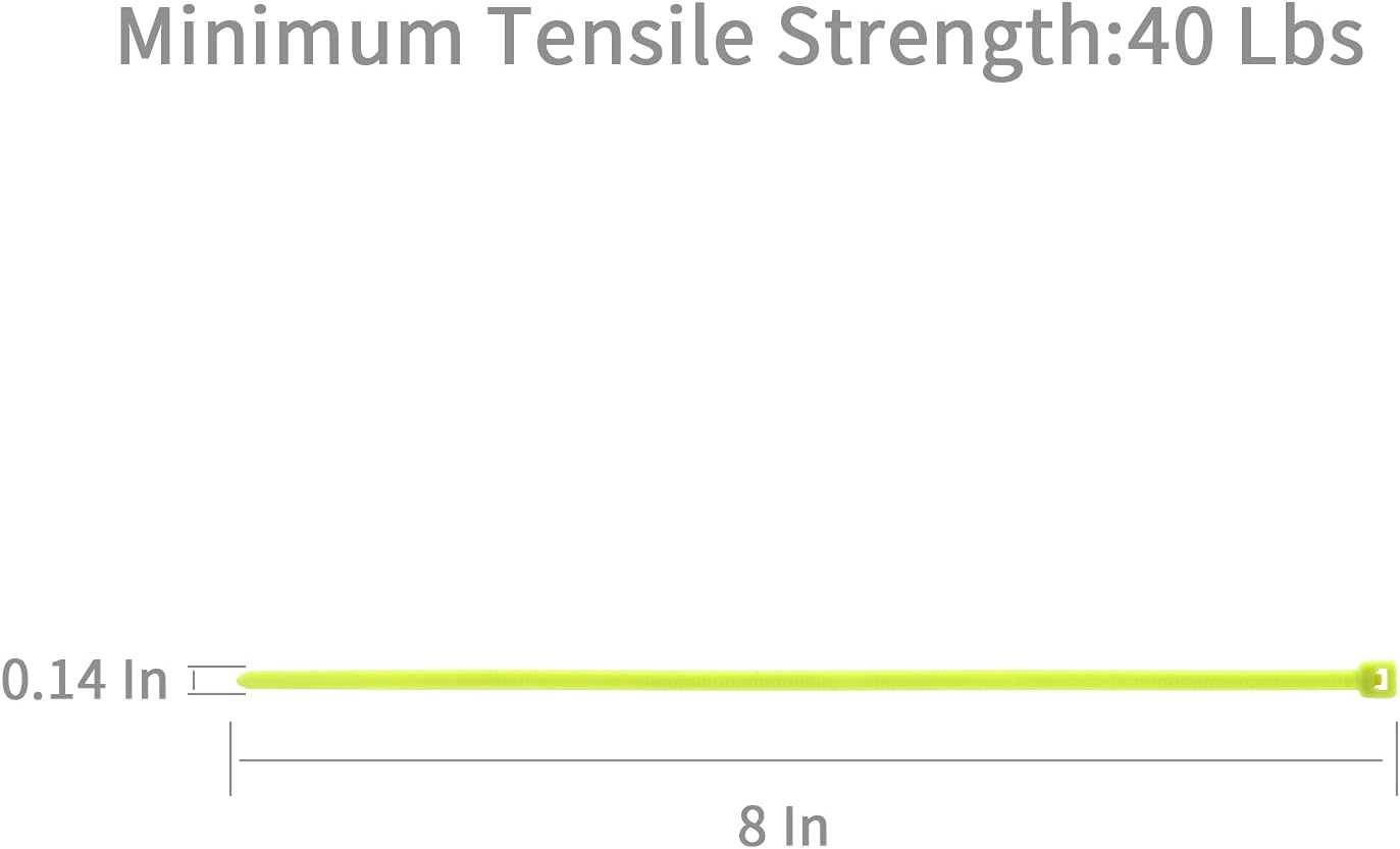 XINGO 8 Inch Cable Zip Ties (500 Pack), 40 Lbs Tensile Strength-Heavy Duty, Self-Locking Nylon Plastic Nylon Wire Ties for indoor and outdoor use(Apple Green)