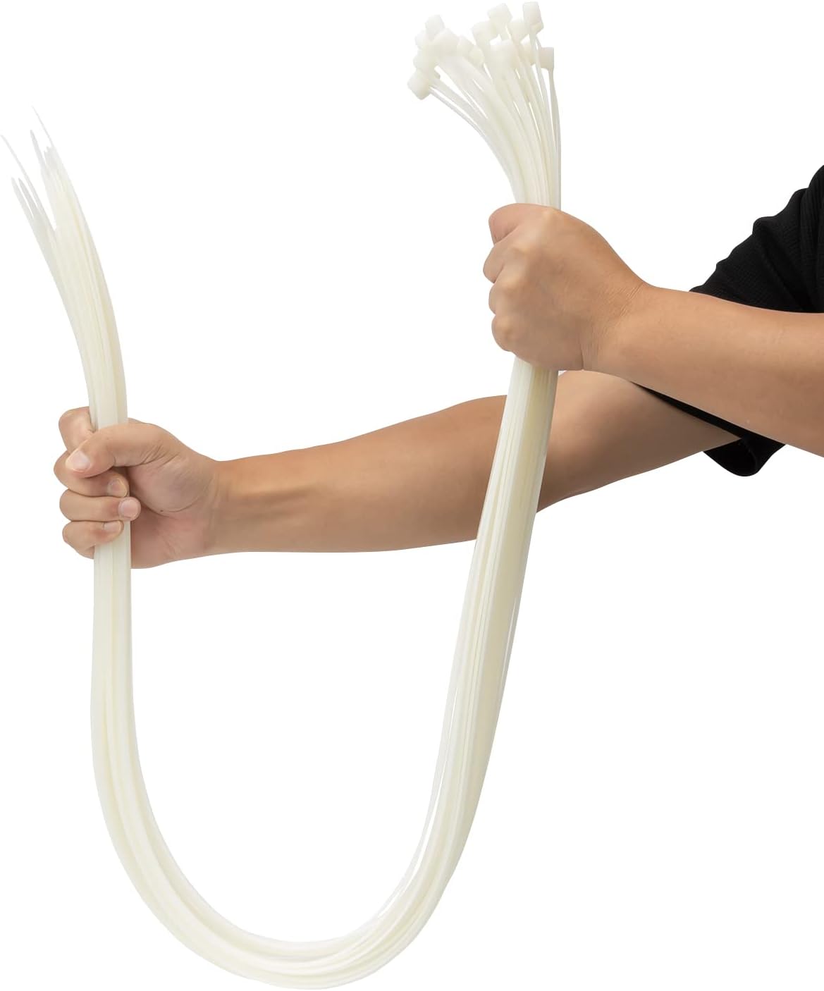 XINGO 30 inch White Cable Zip Ties Heavy Duty 25 PCS,175 lbs Ultra Strong Plastic Wire Ties, Large Cable Ties Extra Long Tie Wraps, Indoor and Outdoor UV Resistant