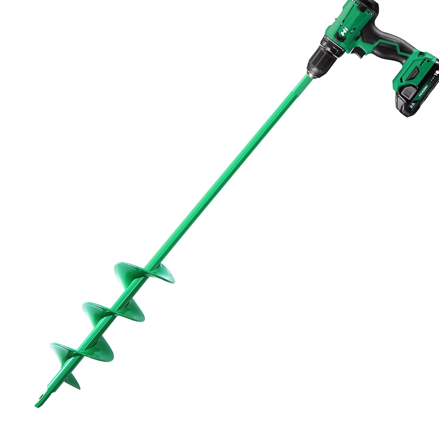 Auger Drill Bit for Planting 2x14.5'', Ground Soil Spiral Bit for 3/8" Hex Drive, Yard Auger for Bulbs, Hole Digger, Umbrella Holes, Bedding Digging Planter Tool