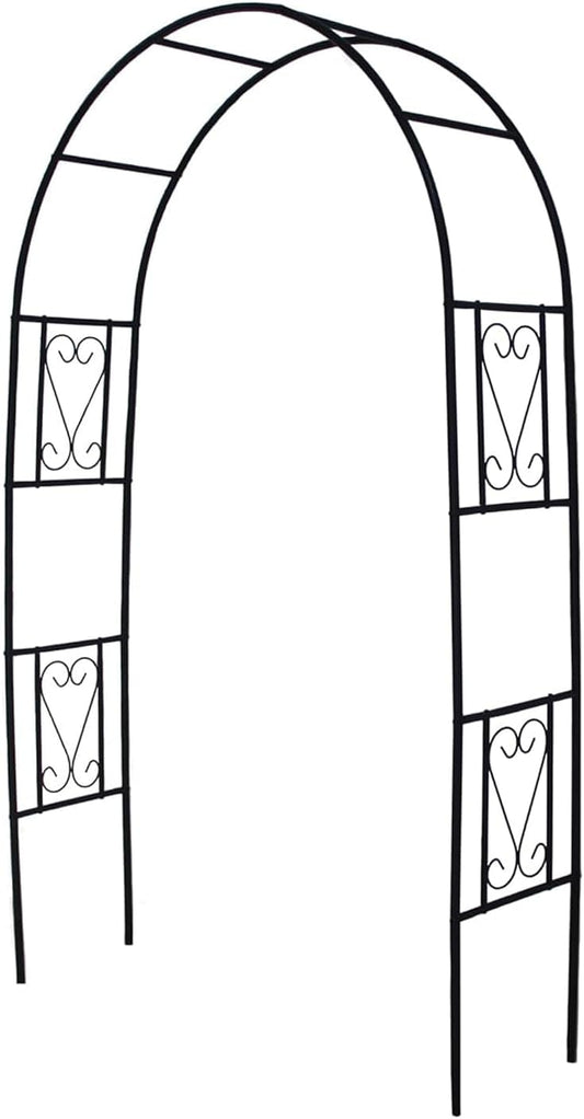 Iron Pergola Arbor Practical, Garden Arbor Arch, Metal Trellis Archway for Climbing Plants Rose Grape Vines, Pergola Decoration for Backyard Patio Lawn Pathway 7 Ft High x 4.1 Ft Wide