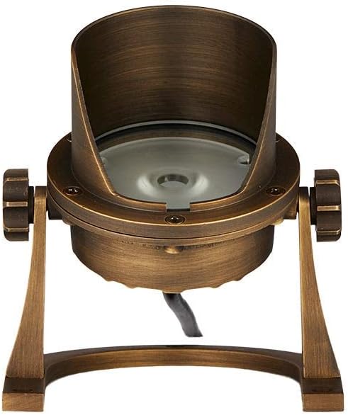 VOLT 12V IP68 Cold Forged Brass (Bronze) RGBW Color Changing LED Underwater Light with Shielded Top & Remote Control for Low Voltage Outdoor Lighting