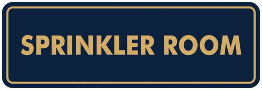Signs ByLITA Standard Sprinkler Room Sign (Navy Blue/Gold) - Large
