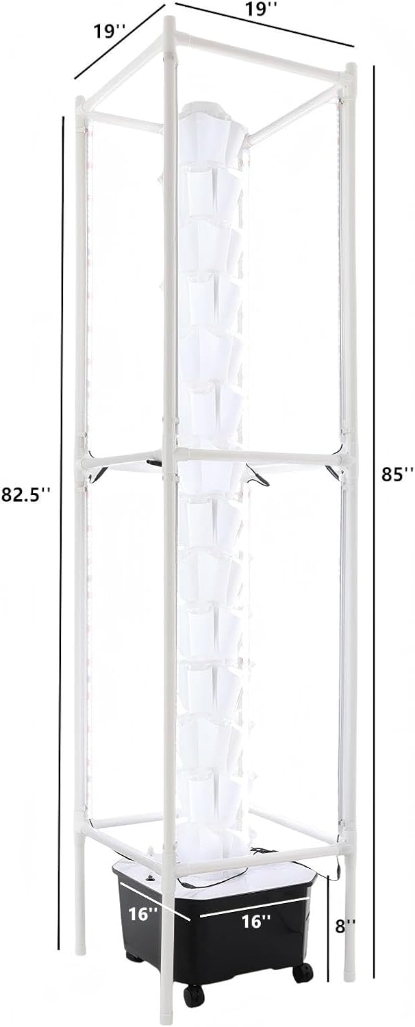 Hydroponic Growing Tower System Kit, 70-Plant Vertical Hydroponics Garden Tower with LED Grow Light, for Outdoor Indoor Herbs Fruits Vegetables Smart Garden Planter Kit