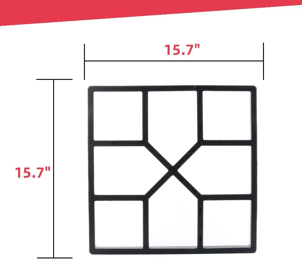 Anothera 2Pack 15.7"x15.7"x1.57" Walk Maker Reusable Concrete Path Maker Molds Pathmate Stone Molding Stepping Stone Paver Lawn Patio Yard Garden DIY Walkway Pavement Paving Moulds (Square)