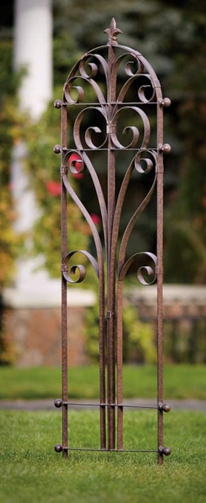 H Potter Garden Trellis for Climbing Plants Metal Outdoor Wall Decor or Flowers Roses Vine Ivy Clematis GAR214-R