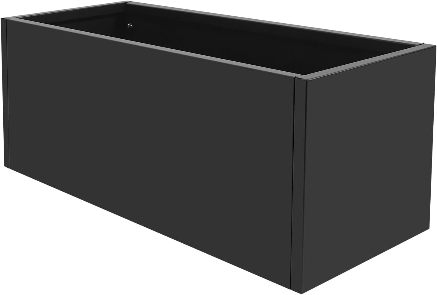 Steel Planter Box, 38" x 15" x 15" Rectangular Long Planter Metal Trough Box for Indoor Outdoor Tall Plants, Flowers or Shrubs (Black)