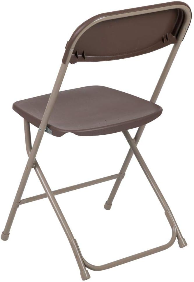 Flash Furniture Hercules™ Series Plastic Folding Chair - Brown - 2 Pack 650LB Weight Capacity Comfortable Event Chair-Lightweight Folding Chair