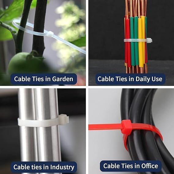 XINGO 1000 PCS Red Zip Ties 8 Inch, 60 LBS Tensile Strength, Self-Locking Nylon Plastic Nylon PA66 Wire Ties for Indoor and Outdoor Use