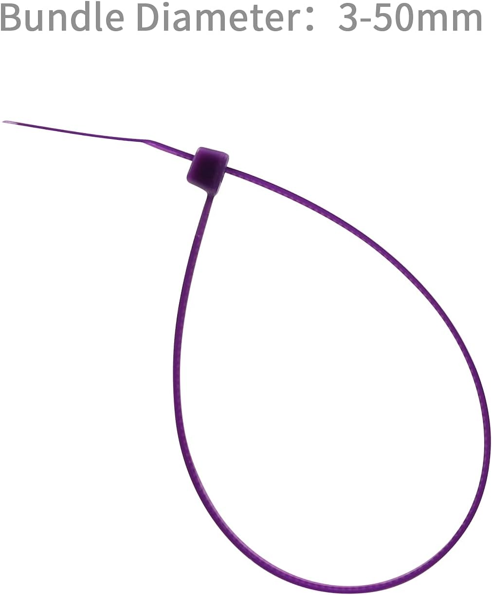 XINGO 8 Inch Purple Cable Zip Ties (500 Pack), 40 Lbs Tensile Strength-Heavy Duty, Self-Locking Nylon Plastic Nylon Wire Ties for indoor and outdoor use