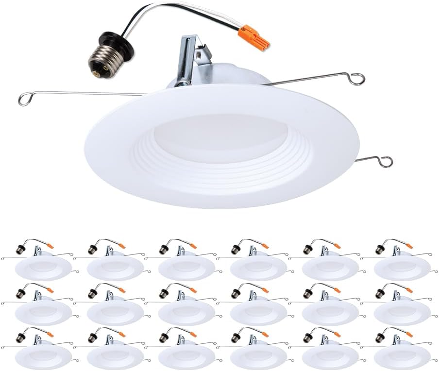 HALO LTE 5/6 Inch Indoor/Outdoor Recessed LED Trim Can Light, 3000K - Contractor Value Pack (18-Pack) - LTE566930-18PK