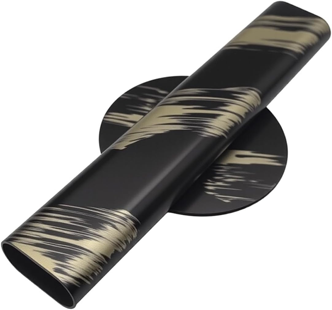 Self Adhesive Wall Vase Metal Tube Decoration Holder Used to Display Dried Flower, Faux Flowers, Fake Flowers, Also Suitable for Cemetery Memorial Decoration (1 Pcs Black and Gold Stripe)