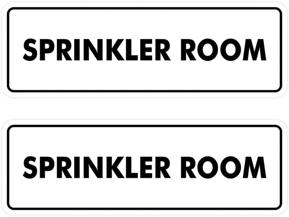 Signs ByLITA Standard Sprinkler Room Sign (White) - Small 2 Pack