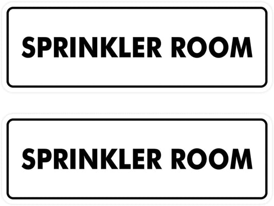 Signs ByLITA Standard Sprinkler Room Sign (White) - Large 2 Pack