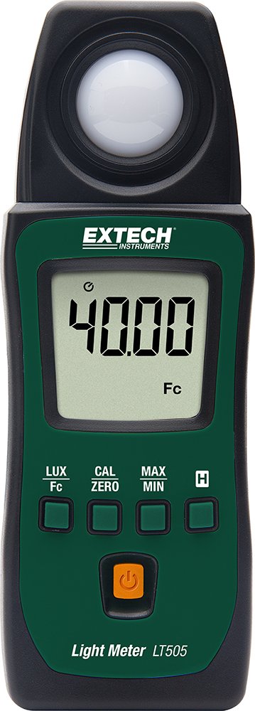 Extech LT505 Pocket Light Meter – Compact Lux & Foot-Candle Meter, Measures Ambient Light for Photography, HVAC, Workplace, and Industrial Applications, Backlit LCD Display
