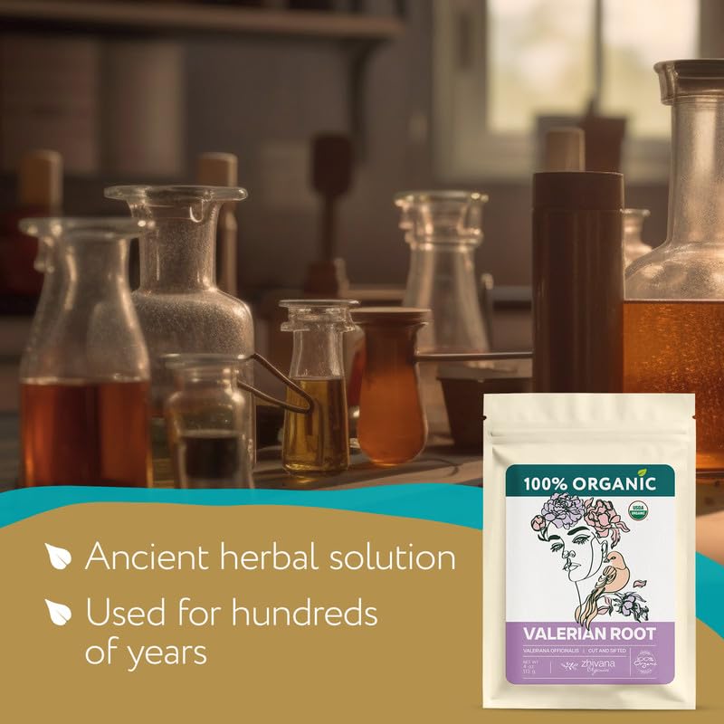 Organic Valerian Root Tea (4oz.) - Te De Valeriana Organica Para Dormir y Ansiedad - Valerian Tea - Valarian Roots Herb to Support Sleep, Healthy Stress Response, Relax Muscles
