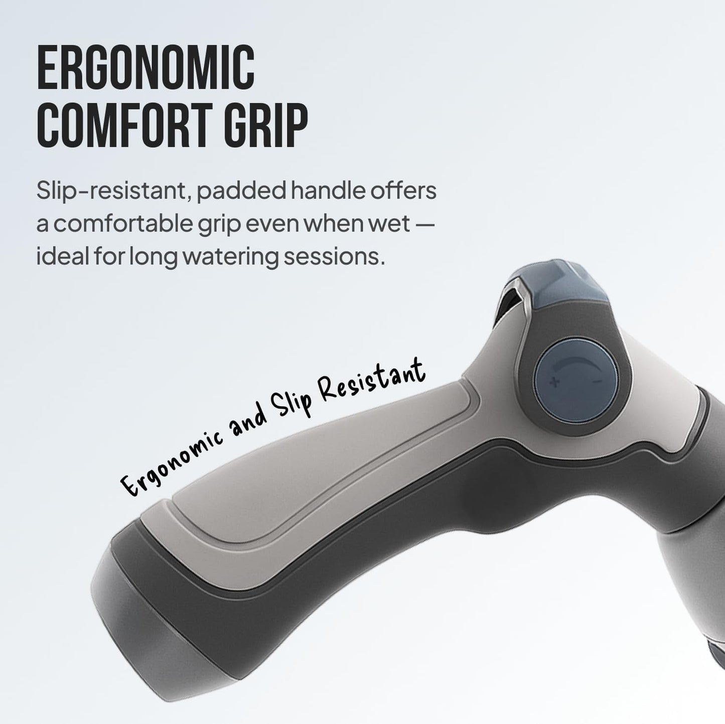 Garden Hose Nozzle – 8-Pattern Hose Sprayer with Thumb Control – Watering Tool for Garden, Car Wash, Lawn Care & Pet Shower