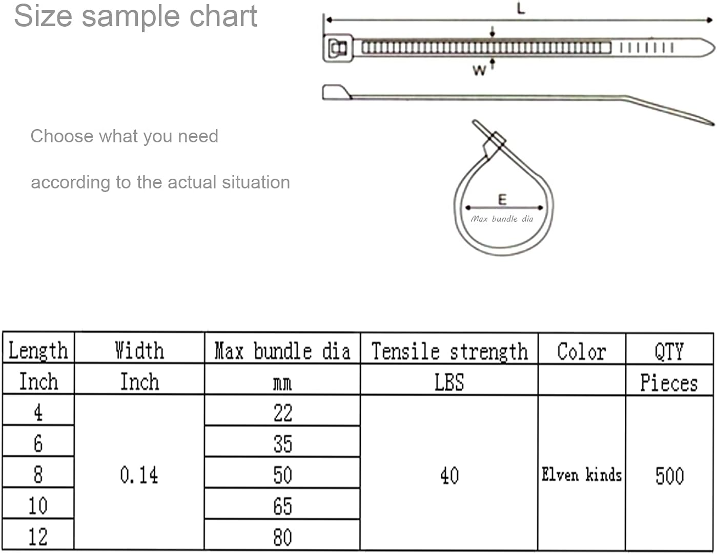 XINGO Nylon Cable Zip Ties Self Locking Plastic Wire Ties with 40 Lbs Tensile Strength for Indoor and Outdoor 12 Inch 500 Pack Silver Grey