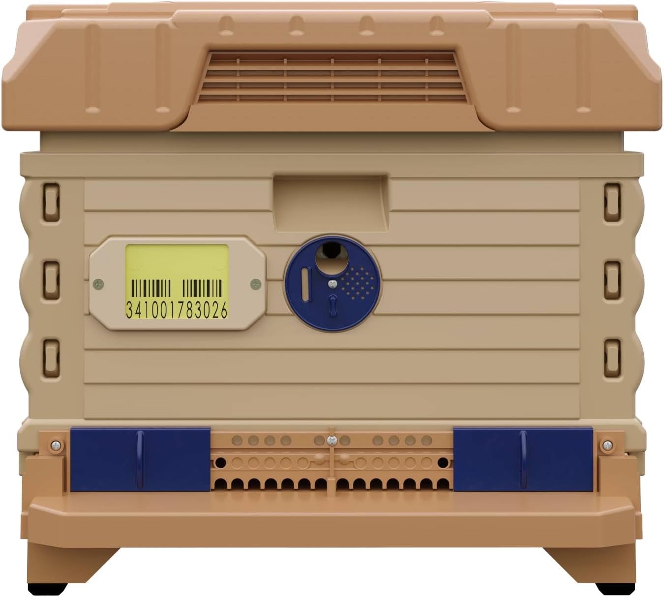 Ergo Insulated 10 Frame Bee Hive Set [NO Frames Included] (Single Hive, Tan Body Blue Entrance)