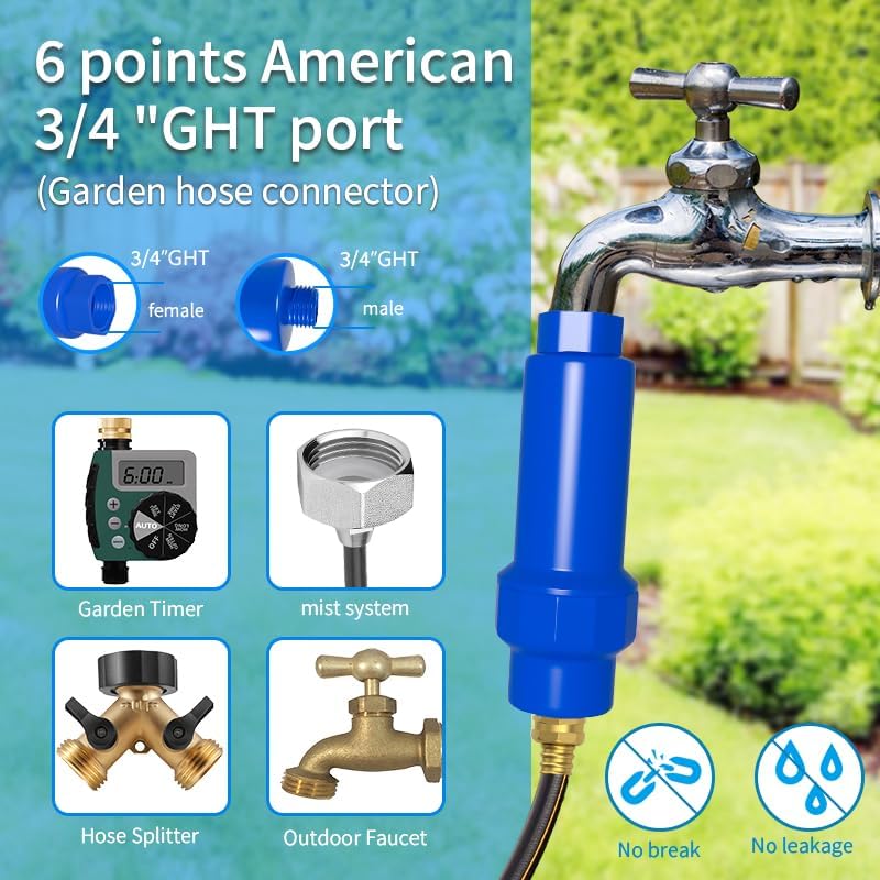 FS-TFC Calcium Inhibitor Filter, Removable and Replaceable Anti-Scale Inline Water Filter Misting System Protector for Mist Nozzle,2PACK